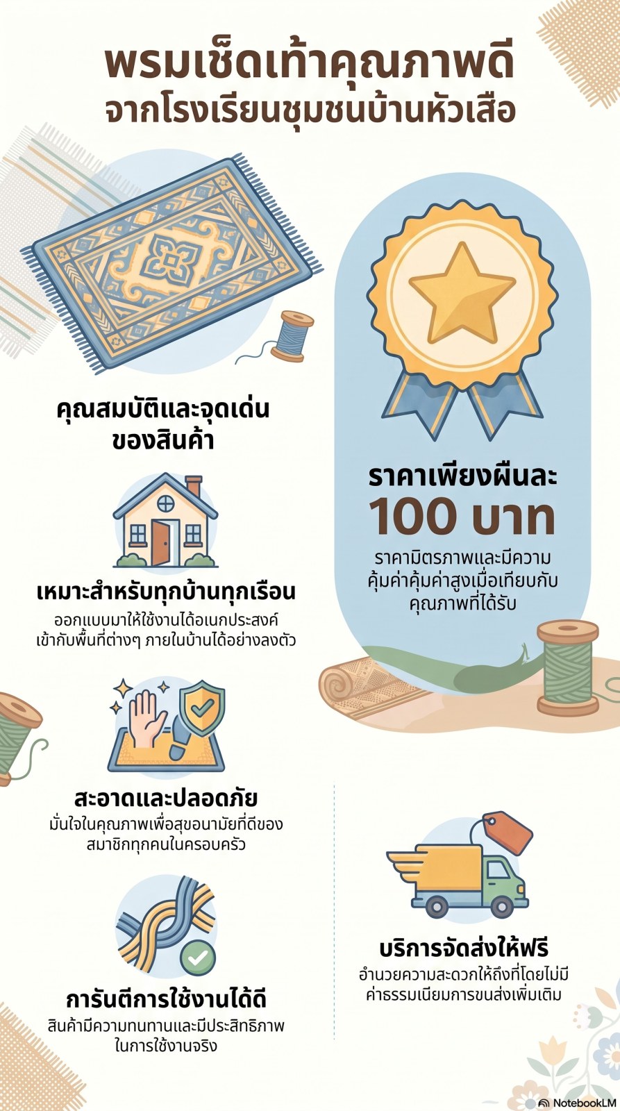 พรมเช็ดเท้าจากเช็ดผ้า