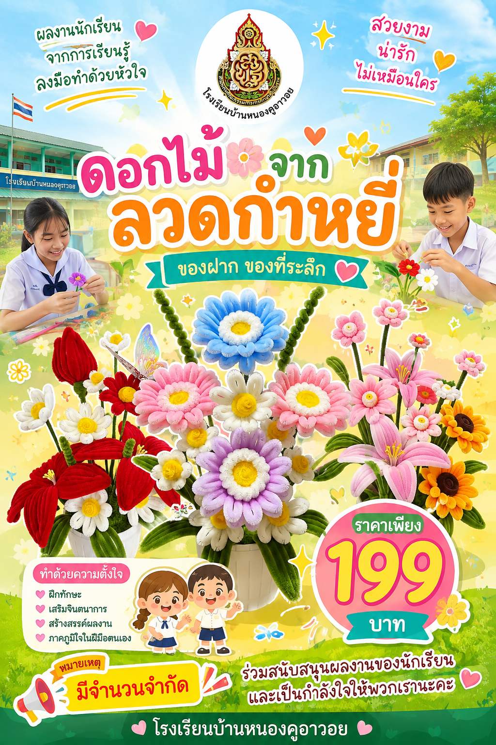 ดอกไม้จากลวดกำหยี่