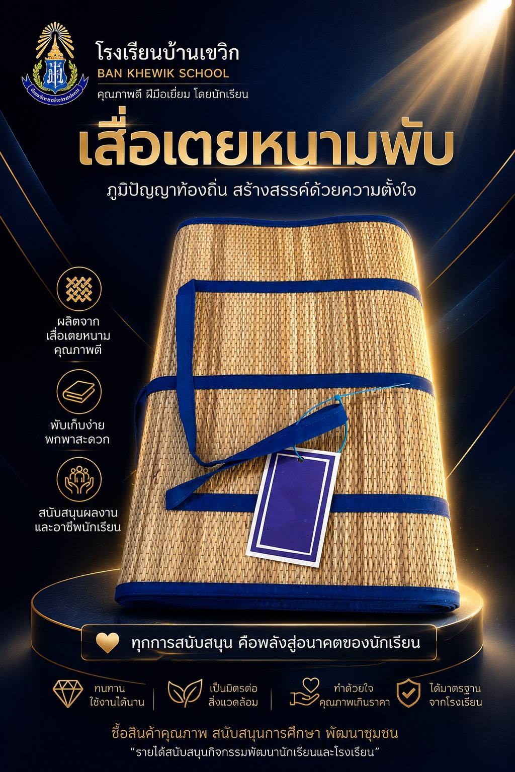 เสื่อเตยหนามพับ