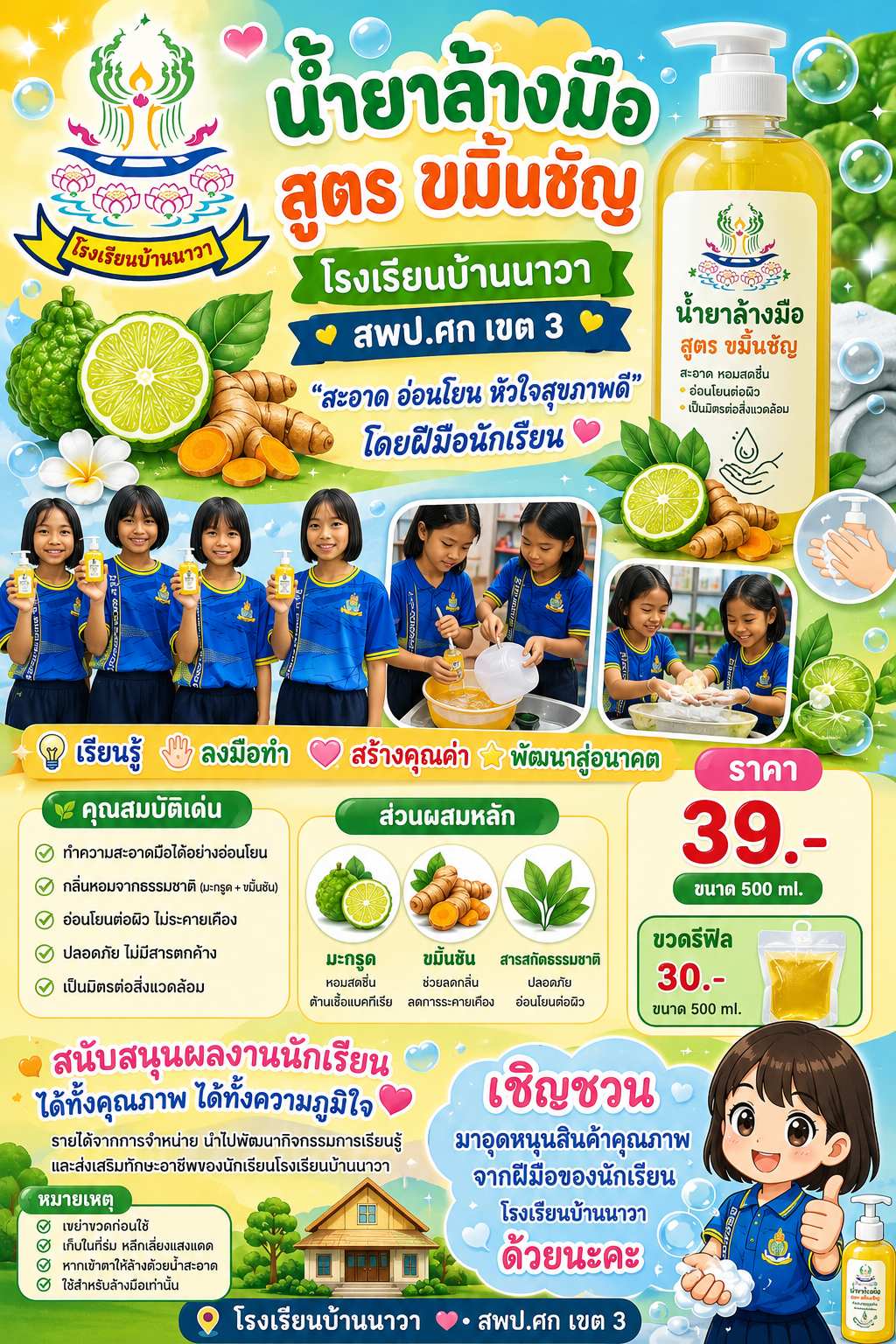 น้ำยาล้างมือ สูตรสมุนไพร